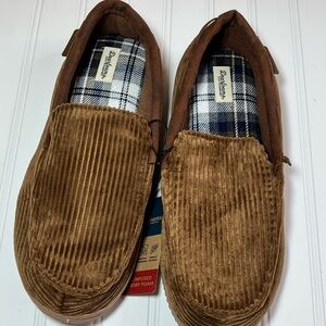 Dearfoams Men's XL 13-14 Brown Corduroy Slippers NWT